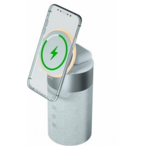 Chargeur Magnétique sans fil Force Play MagSafe 2 en 1 5+15w + Enceinte bluetooth 8W NEUF