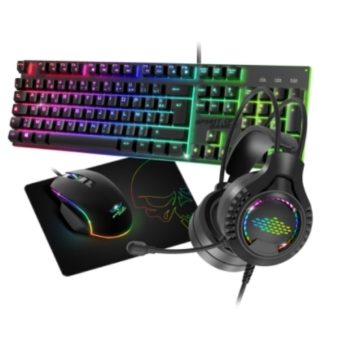 ULTIMATE 100   PACK 4 EN 1 RGB CLAVIER /SOURIS /CASQUE + TAPIS (FR) CLS-MKH100