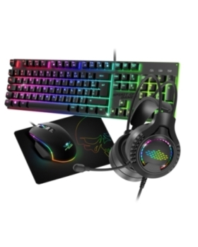ULTIMATE 100   PACK 4 EN 1 RGB CLAVIER /SOURIS /CASQUE + TAPIS (FR) CLS-MKH100