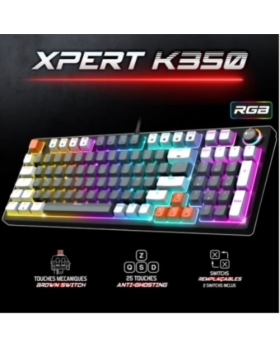 XPERT K350  CLAVIER MECA TKL USB / RGB / 97T SWITCH MARRON / GRIS CLA-XK350GR 