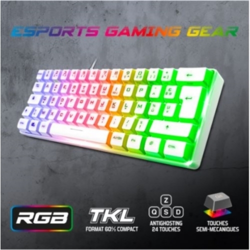 PRO K2  CLAVIER TKL RGB MEMBRANE USB / BLANC CLA-PK2WT 