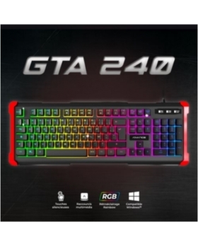 GTA 240 : CLAVIER GAMING RETRO-ECLAIRAGE RGB RAINBOW / SEMI-MECANIQUE CLA-GTA240 