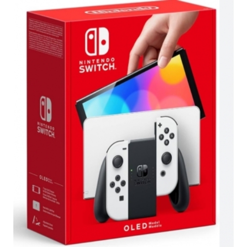 NINTENDO SWITCH OLED BLANCHE COMPLETE JOYCON OFFICIELLE VERT/ROSE