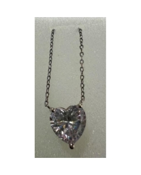 CLEOR COLLIER ARGENT 925/100 OXYDE BLANC 42 CM 
