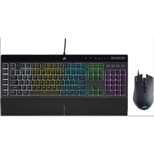 Pack Gaming Corsair Clavier Filaire K55 Rgb Pro + Souris Harpoon Rgb Pro Filaire +Tapis 