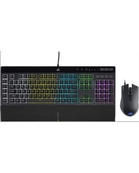 Pack Gaming Corsair Clavier Filaire K55 Rgb Pro + Souris Harpoon Rgb Pro Filaire +Tapis 