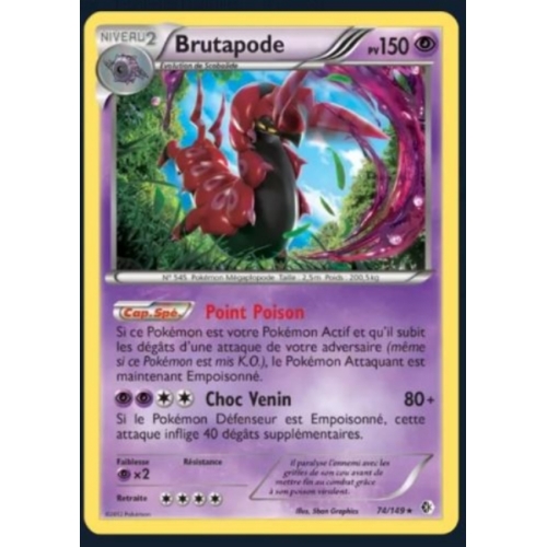 CARTE POKEMON BRUTAPODE 74/149 PV150
