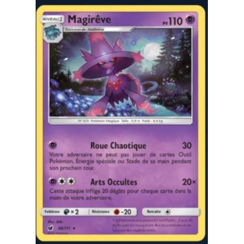 CARTE POKEMON MAGIREVE 40/111 PV110
