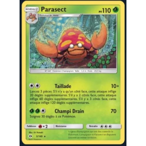 CARTE POKEMON PARASECT 5/149 PV110