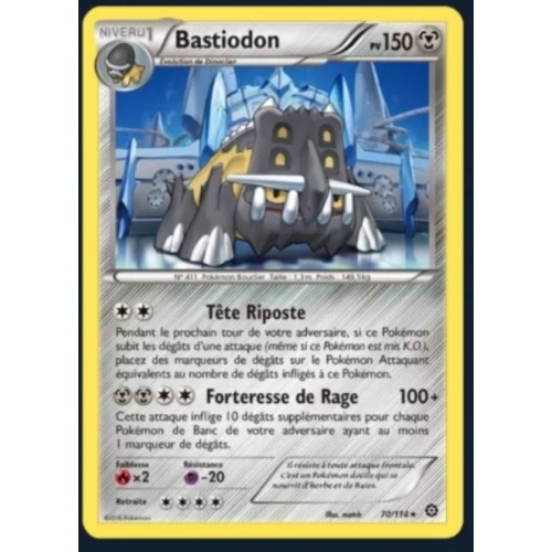 CARTE POKEMON BASTIODON 70/114 PV150