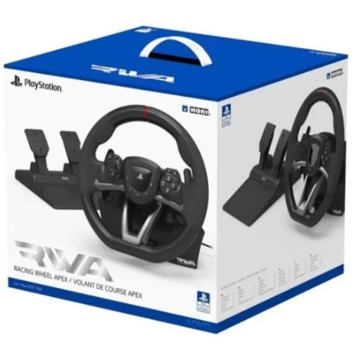 Volant de course RWA Racing Wheel Apex - HORI - PC, PS4 et PS5 - Pédales incluses - Noir