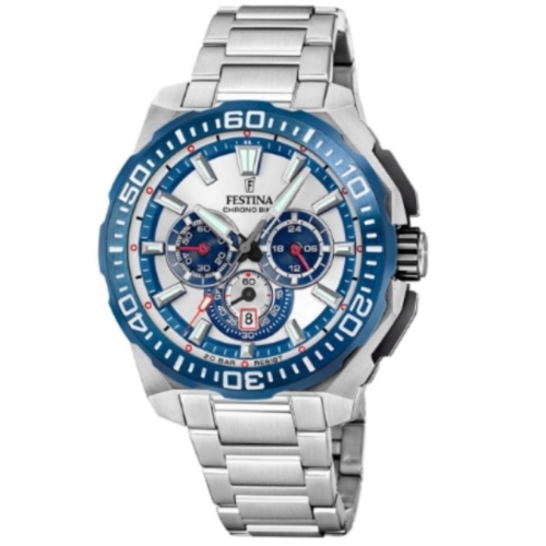 MONTRE HOMME FESTINA CHRONO BIKE F20724/1 BLEU BRACELET EN ACIER