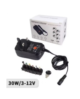 CHARGEUR PC PORTABLE  Universel, 30W, 3V, 4.5V, 5V, 6V, 7.5V, 9V, 12V