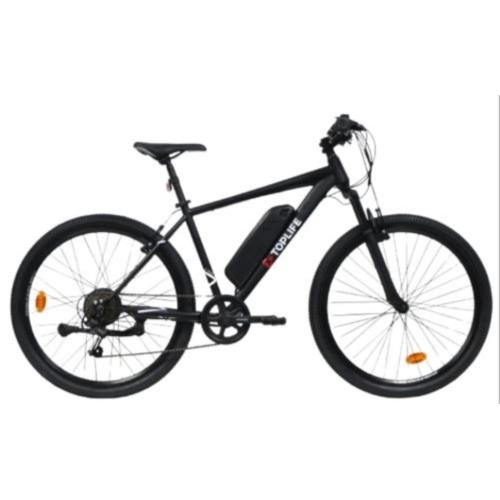 VELO A ASSISTANCE ELECTRIQUE TOPLIFE 27.5' E-3300 NOIR CADRE ACIER 250w 7 VITESSES