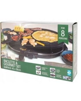 RACLETTE & GOURMET SET POUR 8 PERSONNES NOIR 1400W