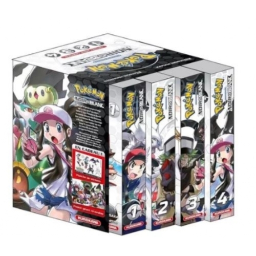Coffret - Pokémon Noir et Blanc Double - tomes 1-2-3-4 MANGA 