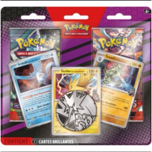 Pokémon  - Blister amélioré de 2 boosters (3 Cartes Brillantes, 1 pièce et 2 boosters Pokémon)