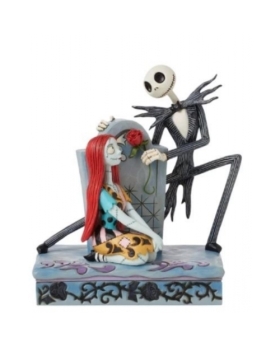 Figurine Jack & Sally sur pierre tombale Disney traditions 