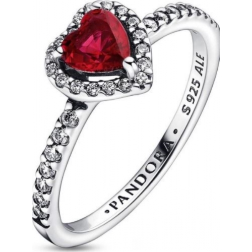 Bague Cœur Rouge Surélevé PANDORA TAILLE 50  198421C02-50