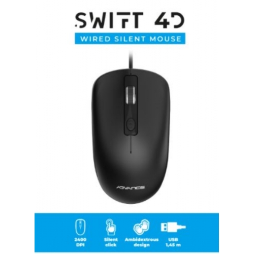 Advance SOURIS FILAIRE ADVANCE SWIFT 4D (NOIR)