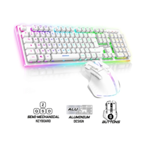 ULTIMATE 600   PACK RGB SANS FIL : CLAVIER / SOURIS / BLANC / FR CLS-MK600SWT