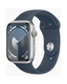 APPLE WATCH SERIE 9 45MM BATTERIE 100% GRISE BRACELET BLEU 
