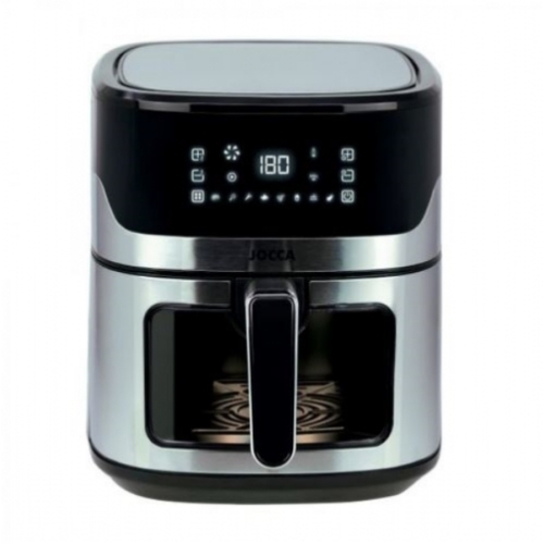 Friteuse sans huile 6,5 L avec fenêtre, finition inox, 1600 W, minuterie et 8 programmes Jocca - Gri