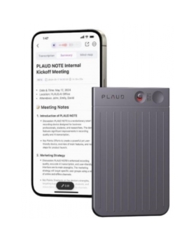 PLAUD NOTE Enregistreur vocal AI, transcription et résumé optimisés par ChatGPT, prend en charge 57 langues 64GO