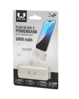 BATTERIE EXTERNE FRESH'N REBEL PLUG-IN USB-C 5.000MAH CHARGE RAPIDE 20W BLANC 