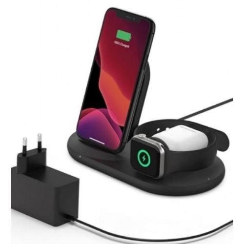 Belkin Station de recharge à induction 7,5 W pour iPhone, Apple Watch et AirPods, dock de recharge sans fil