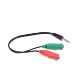 ADAPTATEUR JACK 3.5 / MICRO + CASQUE, STEREO, M / F, NOIR, 14CM