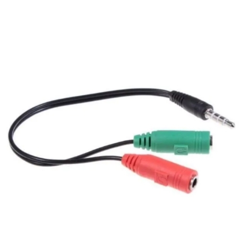 ADAPTATEUR JACK 3.5 / MICRO + CASQUE, STEREO, M / F, NOIR, 14CM