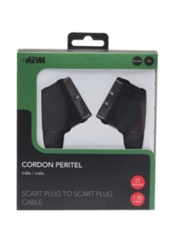 CÂBLE PERITEL, MALE /MALE, NOIR, 1.5METRES