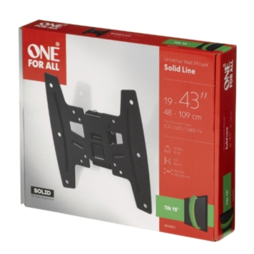 SUPPORT MURAL SOLID, TILT(15°) 19''-43'', 42-107CM, 50KG