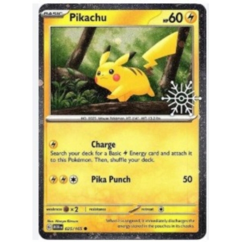 PIKACHU 025/165 PV60 STAMP FLOCON DE NEIGE 