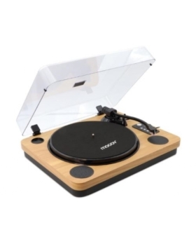 MOOOV 477361 Platine Vinyle Bluetooth avec Couvercle de Protection, Haut-parleurs Intégrés,