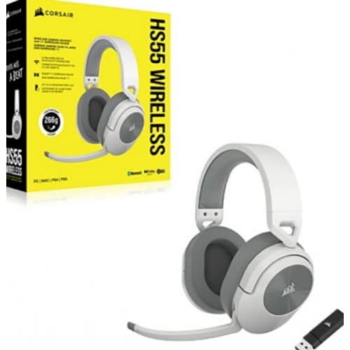 Corsair HS55 WIRELESS Casque Sans fil Arceau Gaming Bluetooth Blan