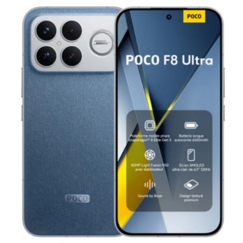 POCO F8 ULTRA RAM:16GO 512GO DENIM BLUE 50MPX ECRAN:AMOLED 6.9' (120HZ) PLAY STORE 
