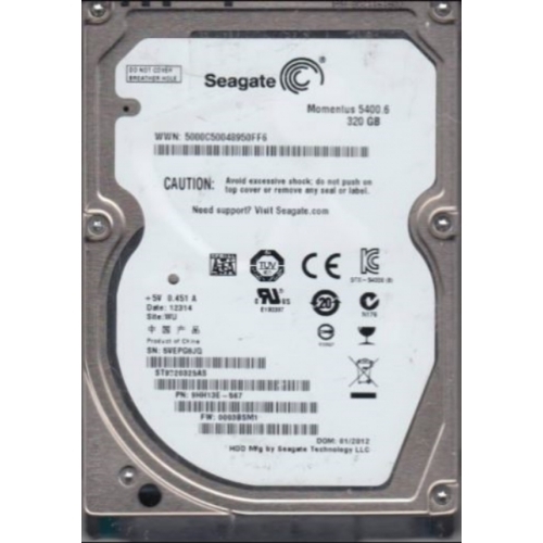 Disque Dur Interne Seagate St9250325as 500GO SATA 2.5" 