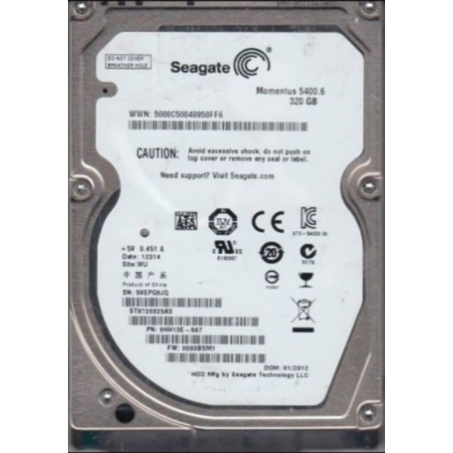 Disque Dur Interne Seagate St9250325as 500GO SATA 2.5" 