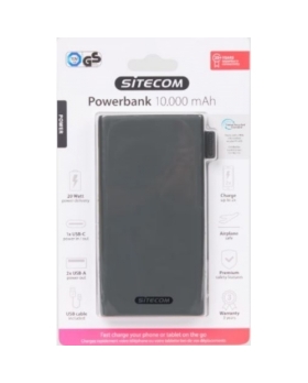 BATTERIE EXTERNE POWERBANK SITECOM NOIR 10.000mAh 20watt TYPE-C/USB