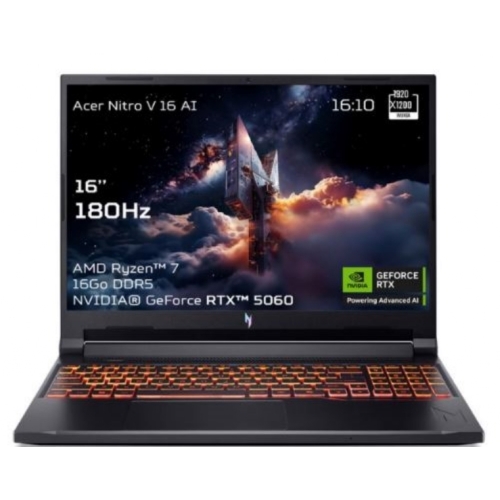 Acer Nitro V 16 AI ANV16 16' 180HZ RAM:16GO CPU:RYZEN 7 260(16x3.80GHZ)CG:RTX5060(8GO)