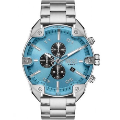 MONTRE DIESEL DZ-4655 EN ACIER ARGENTE CARDRANT BLEU 