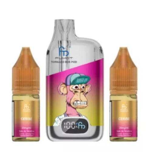  Puff Tornado Box Pod 28000 puffs 20mg CERISE + 2 flacons 10ml