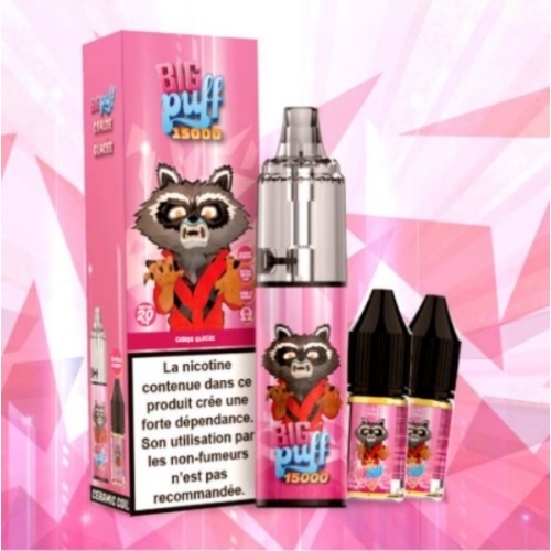 CERISE GLACEE Tornado 2% 15000 puffs - Big Puff +2 flacons de 10 ml 