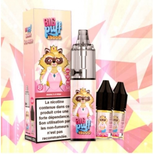 BANANE A LA FRAISE Tornado 2% 15000 puffs - Big Puff +2 flacons de 10 ml 