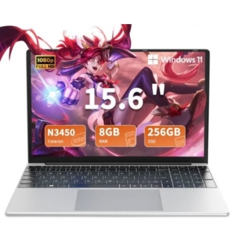 PC PORTABLE 15.6" RAM:8GO CPU:CELERON N3450(4x1.10GHZ) DD:256GOSSD W11