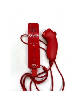 MANETTE WII MOTE ROUGE AVEC WII MOTION + NUNCHUNK ROUGE 