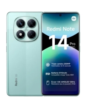 REDMI NOTE 14 PRO VERT 5G 256GO RAM:8GO 200MPX ECRAN:AMOLED 6.67' (120Hz) PLAYSTORE