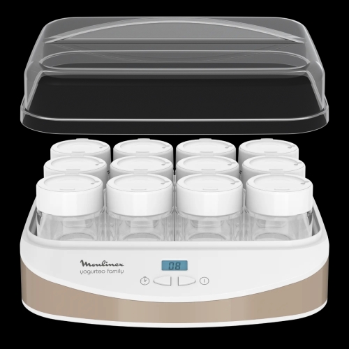 YOGURTEO FAMILY 12 pots en verre réutilisables + bac 1litres
